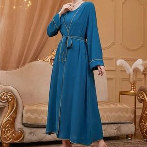 Contrast binding coat and tank dress